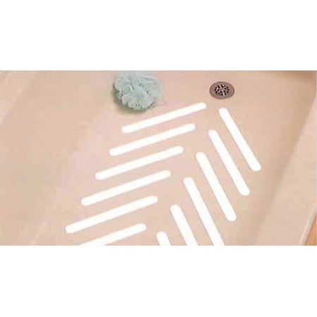 Handi Treads Non-Slip Bath Tread, 3/4" x 7.5" white, PK12, Adhesive, Mold and Mildew Resistant HTBT0107WP2